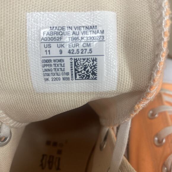 Converse Chuck Taylor AllStar Lift Platform Orange Womens Size 11 High Top Shoes - Picture 10 of 11